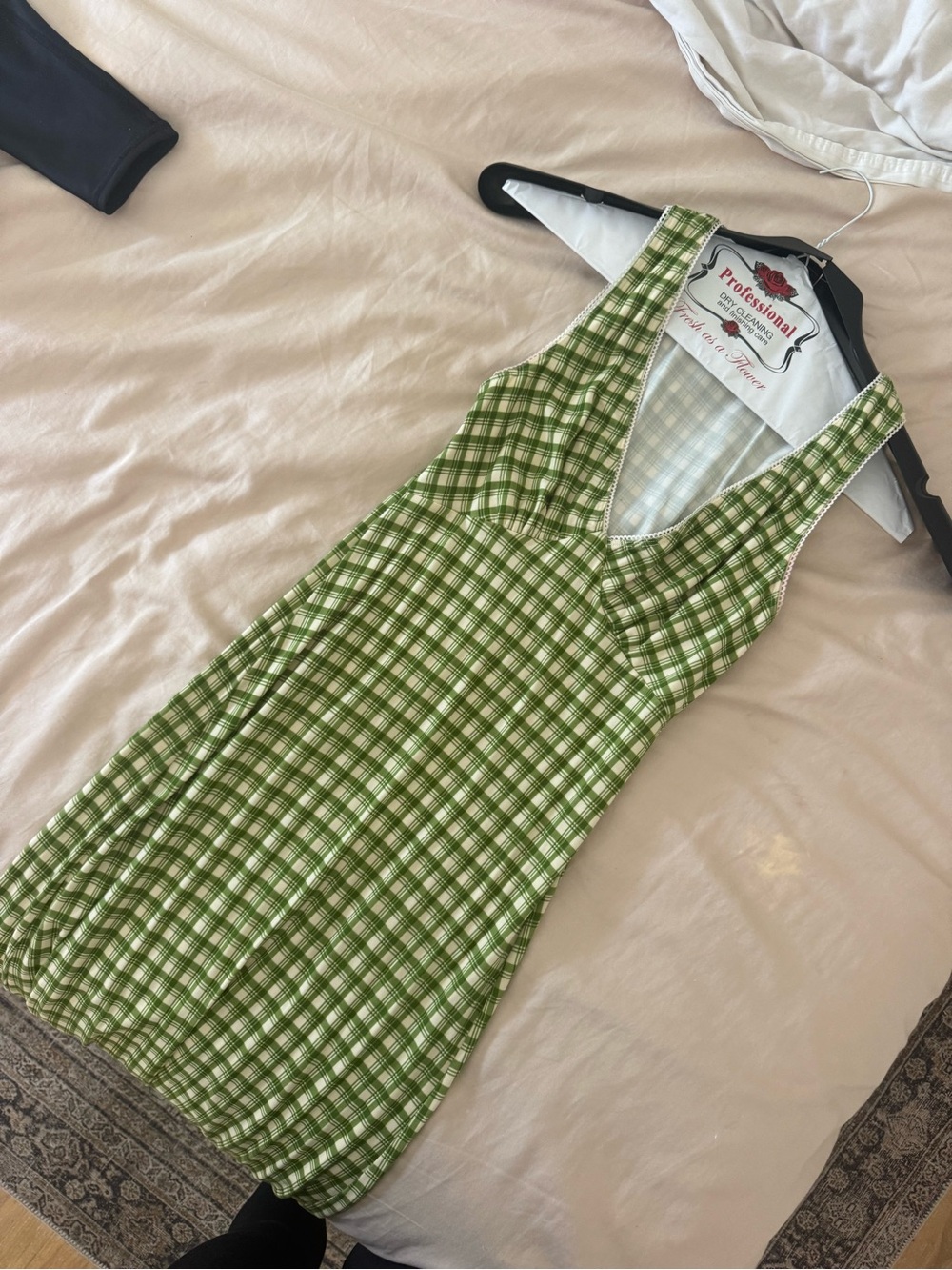 Reformation Green Gingham Midi Dress - Picture 6 of 6